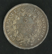 Charger l&#39;image dans la galerie, 5 Francs Argent Hercule 1876 A Qualité
