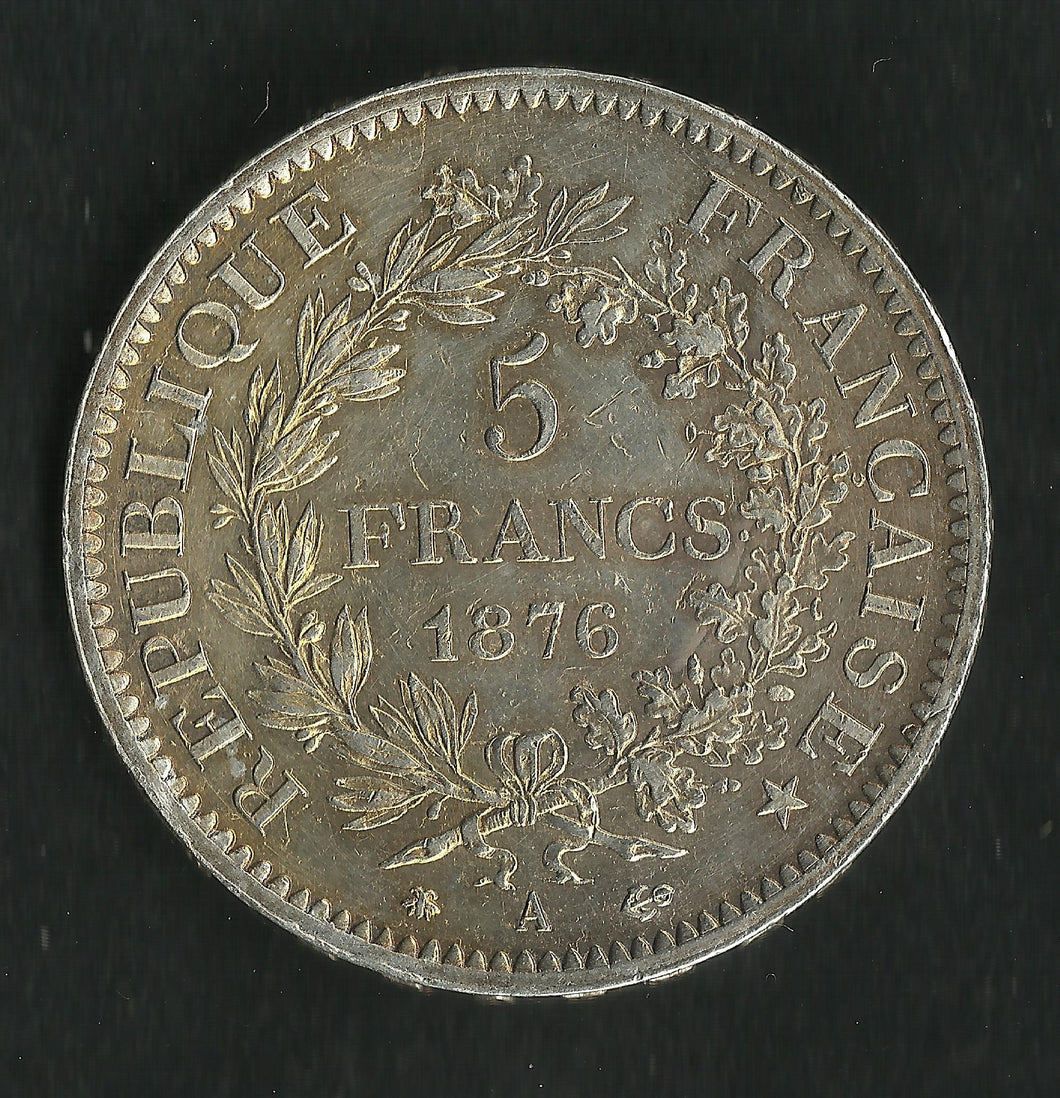 5 Francs Argent Hercule 1876 A Qualité