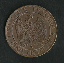 Charger l&#39;image dans la galerie, 5 Centimes Napoléon III Tête Laurée 1861 A ; Qualité
