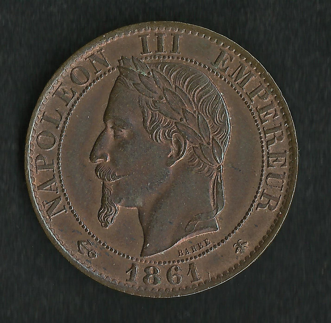 5 Centimes Napoléon III Tête Laurée 1861 A ; Qualité