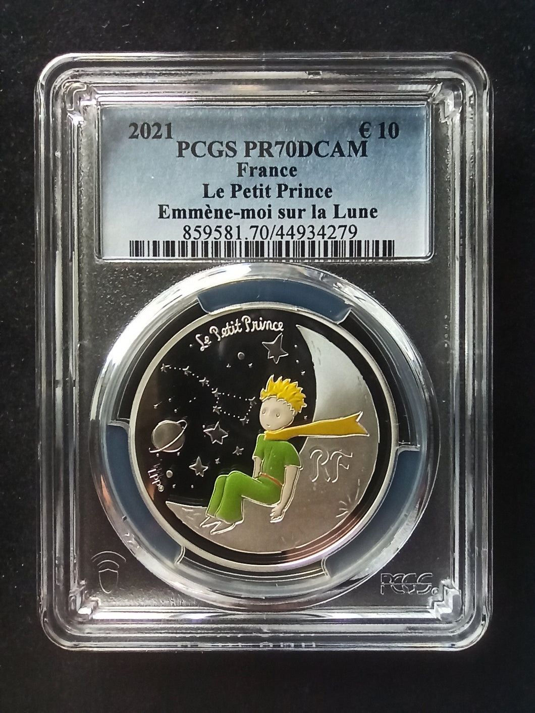 France : 10 Euro 2021 : Petit Prince - Sur la Lune ; PCGS : PR 70