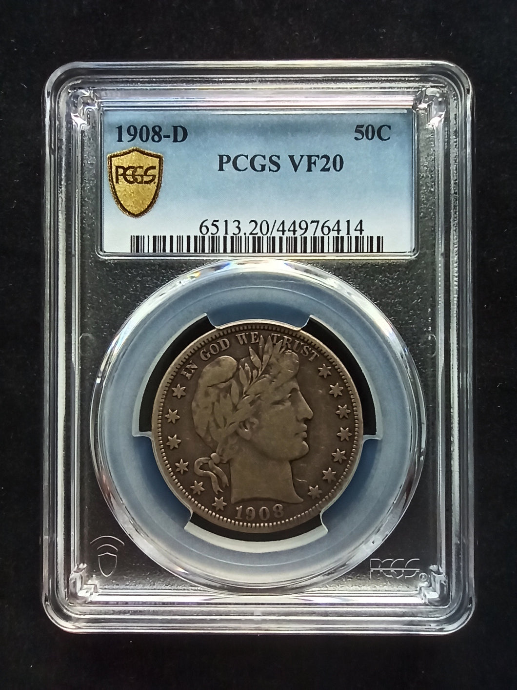 USA : Half Dollar Silver 1908 D ; PCGS VF 20