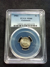 Charger l&#39;image dans la galerie, Guatemala : 5 Centavos Silver 1964 ; PCGS MS 66
