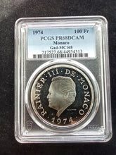 Charger l&#39;image dans la galerie, Monaco : 1000 Francs Silver 1974 Proof ; PCGS PR 68
