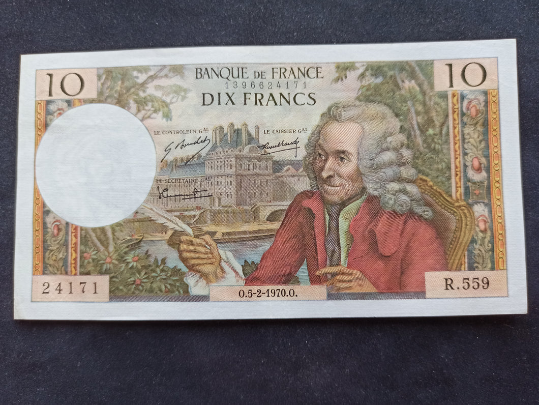 10 Francs Voltaire (5-2-1970)