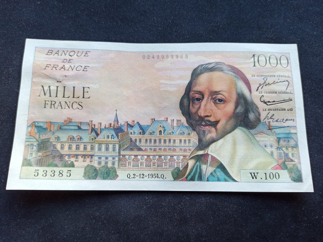 1000 Francs Richelieu (2-12-1954) Qualité