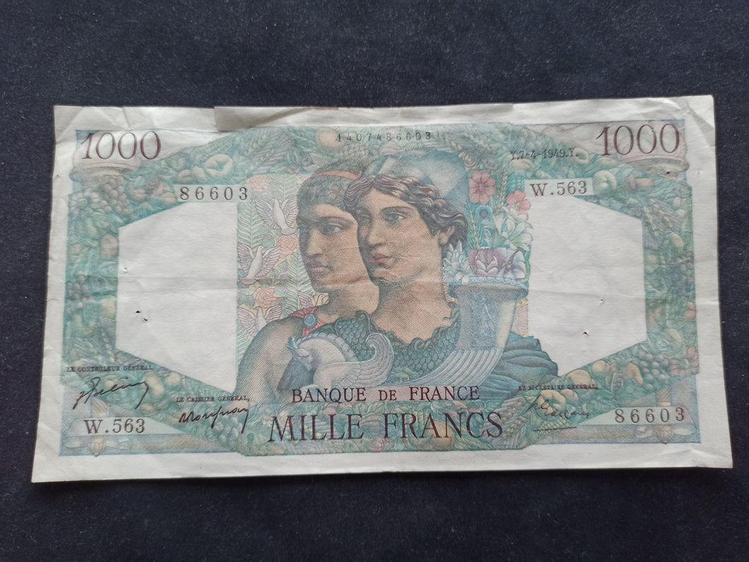 1000 Francs Minerve & Hercule (7-4-1949)