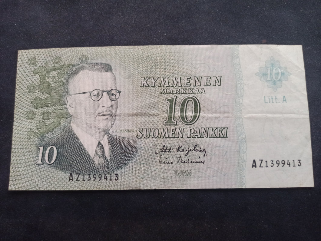 Finlande : 10 Markkaa 1963