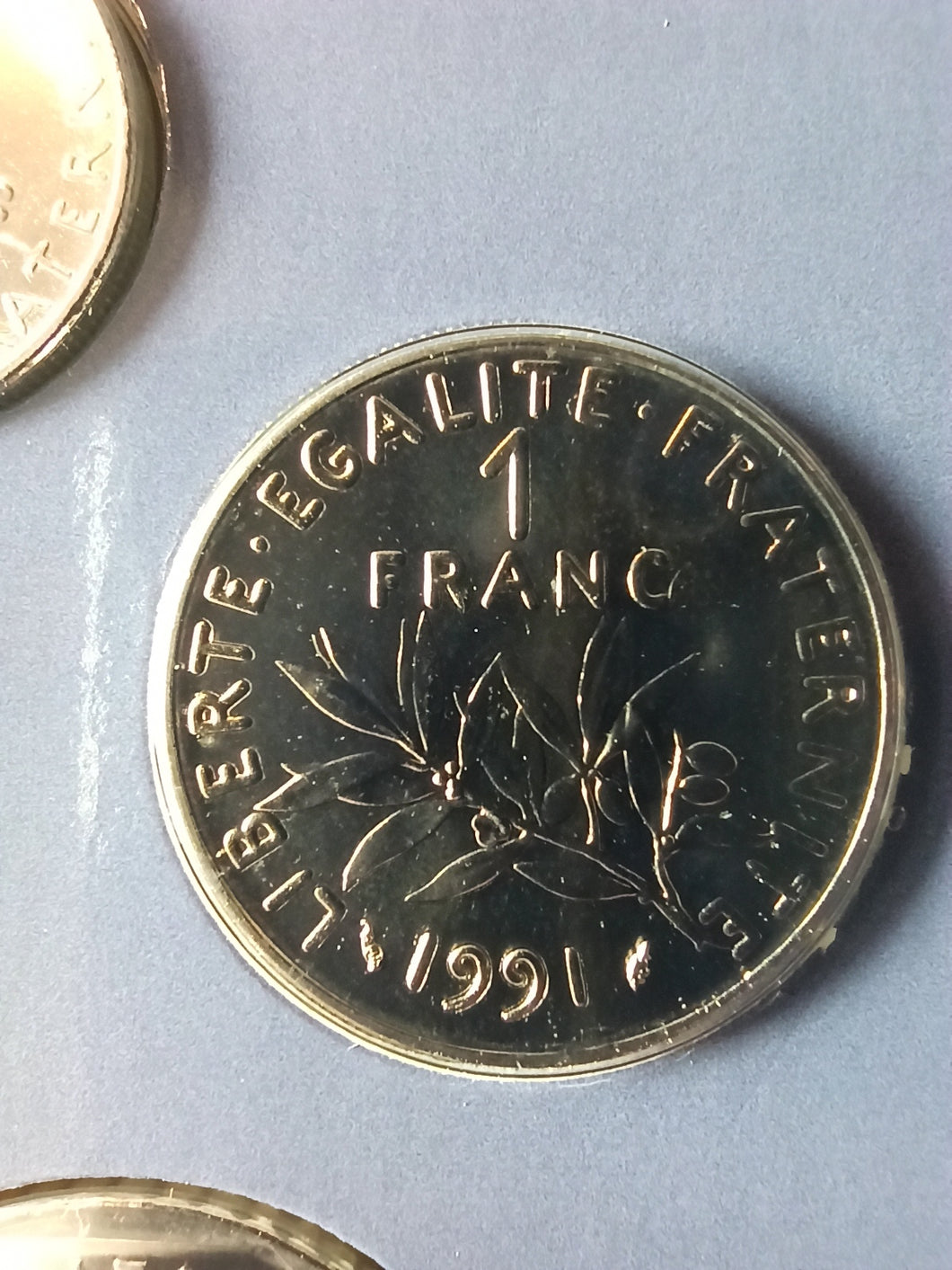 1 Franc Semeuse 1991 issu du Coffret BU ; Frappe Médaille 2500 Ex