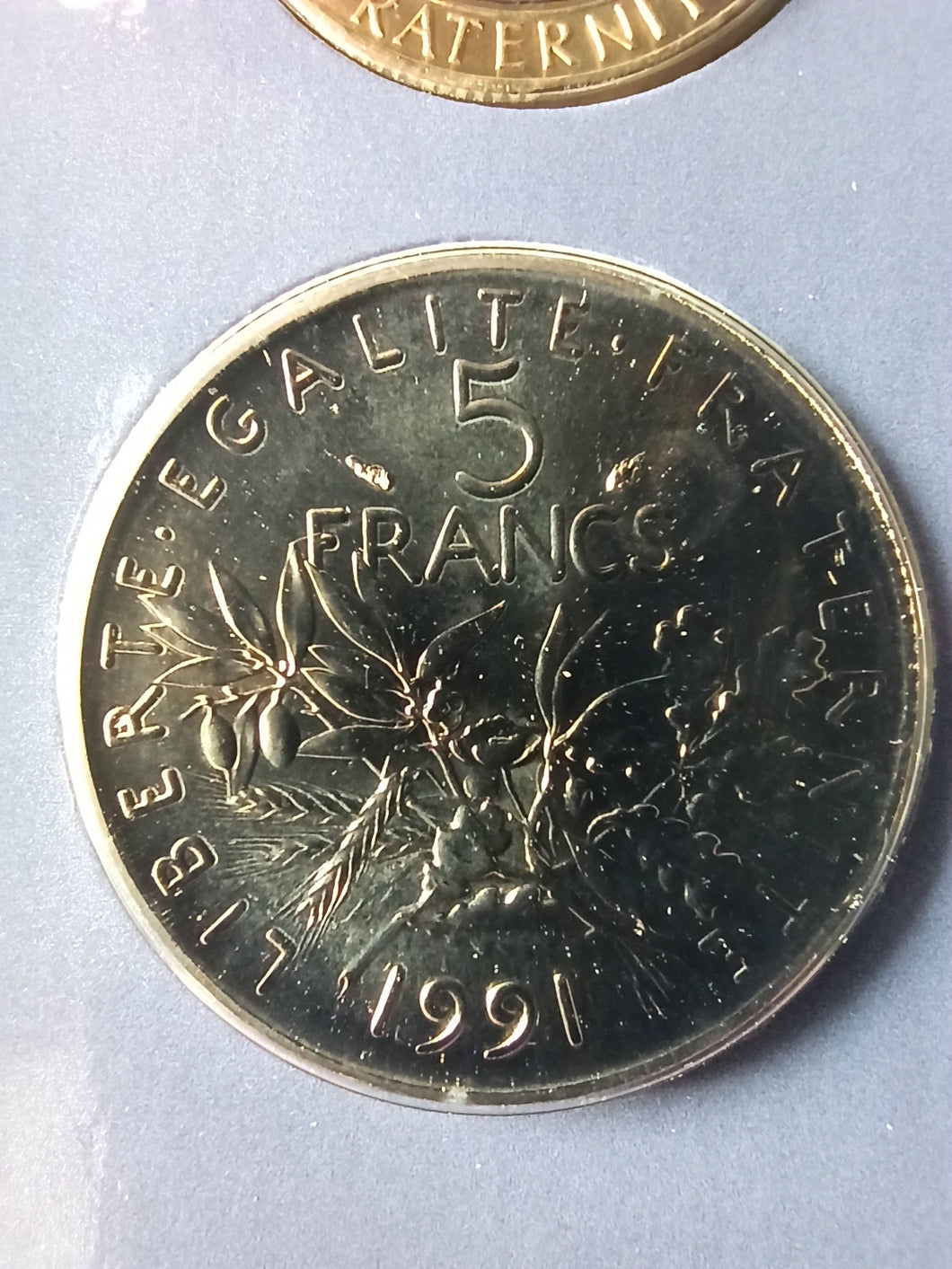 5 Francs Semeuse 1991 issu du Coffret BU ; Frappe Médaille 2500 Ex