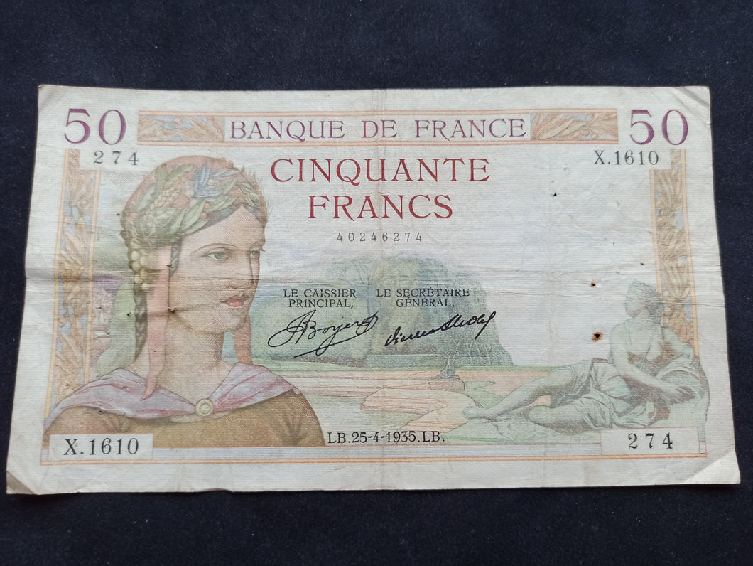50 Francs Cérès (25-4-1935)