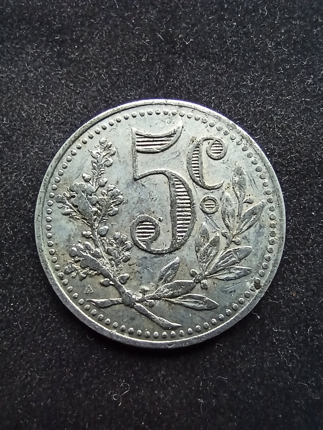 Monnaie de Nécessité : Algérie : 5 Cent 1916 Alger