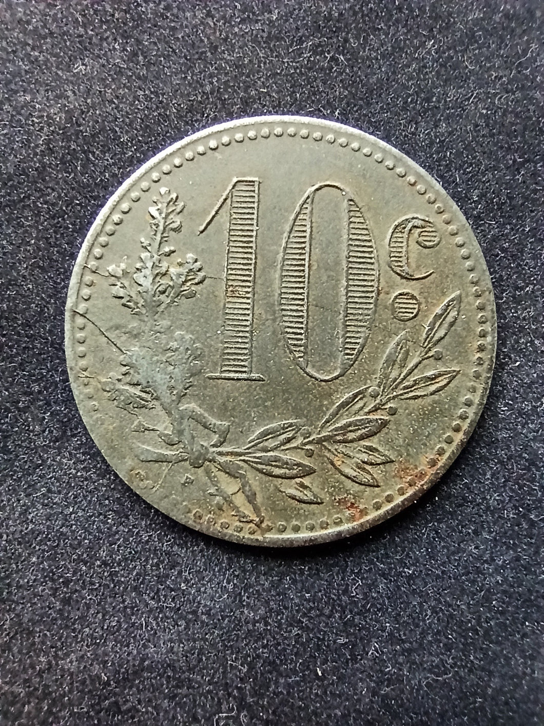 Monnaie de Nécessité : Algérie : 10 Cent 1916 Alger Fer