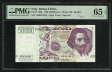 Charger l&#39;image dans la galerie, Italy : 50000 Lire 1992 ; PMG : Gem UNC 65 ; EPQ
