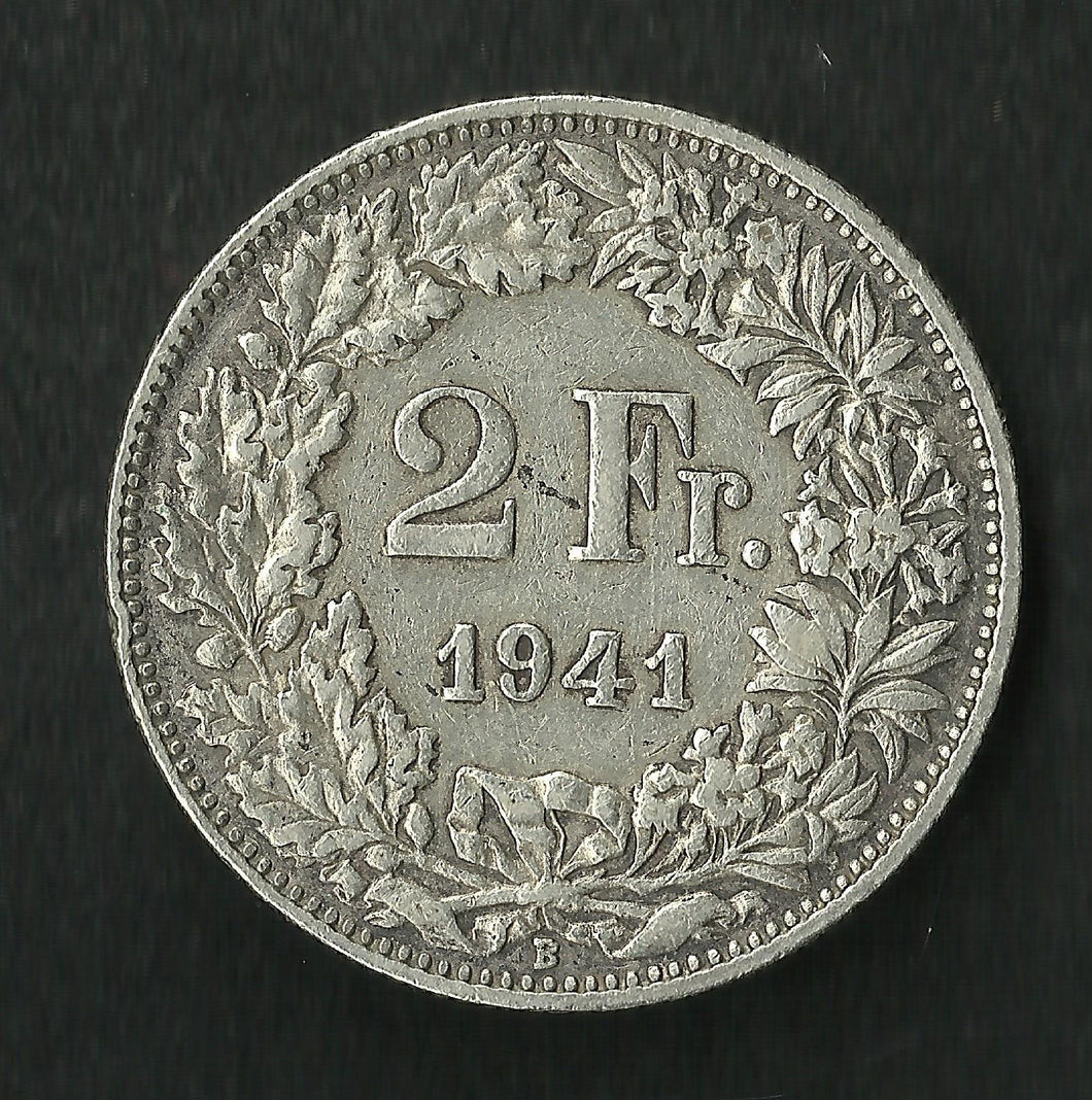Suisse : 2 Francs Argent 1941