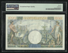Charger l&#39;image dans la galerie, France : 1000 Francs Commerce &amp; Industrie (6 July 1944) ; PMG : Gem UNC 66 ; EPQ
