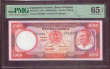 Charger l'image dans la galerie, Equatoriale Guinea : 1000 Ekuele 1975 ; Pick 13 ; PMG : Gem UNC 65 (Ref 4189)
