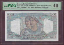 Charger l'image dans la galerie, France : 1000 Francs Minerve 1946 ; Pick 130a PMG : XF 40 (Ref 4154)
