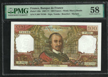 Charger l&#39;image dans la galerie, France : 100 Francs Corneille 5-9-1968 ; PMG : Choice About UNC 58 (Ref 1941)
