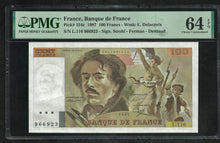 Charger l&#39;image dans la galerie, France : 100 Francs Delacroix 1987 ; PMG : Choice UNC 64 ; EPQ (Ref 1963)
