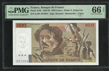 Charger l&#39;image dans la galerie, France : 100 Francs Delacroix 1994 ; PMG : Gem UNC 66 ; EPQ (Ref 1964)
