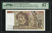 Charger l&#39;image dans la galerie, France : 100 Francs Delacroix 1993 ; PMG : Superb Gem UNC 67 ; EPQ
