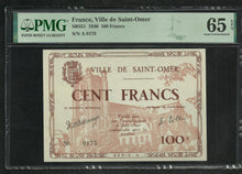 Charger l&#39;image dans la galerie, France : 100 Francs Saint Omer 1940 ; PMG : Gem UNC 65 ; EPQ (Ref 1939)
