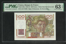 Charger l&#39;image dans la galerie, France : 100 Francs Paysan 18-4-1946 ; PMG : Choice UNC 63 ; EPQ (Ref 1940)
