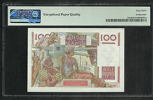 Charger l&#39;image dans la galerie, France : 100 Francs Paysan 18-4-1946 ; PMG : Choice UNC 63 ; EPQ (Ref 1940)
