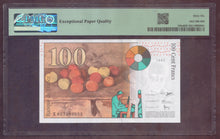 Charger l'image dans la galerie, France : 100 Francs Cezanne 1997 ; Pick 158a ; PMG : Gem UNC 66 (Ref 4119)
