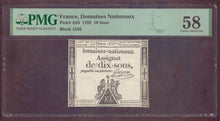Charger l'image dans la galerie, France : 10 Sous 1792 ; Pick A53 PMG : Choice UNC 58 (Ref 4162)
