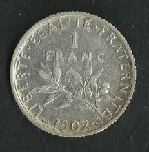 Charger l&#39;image dans la galerie, 1 Franc Semeuse Argent 1902 (Ref14)
