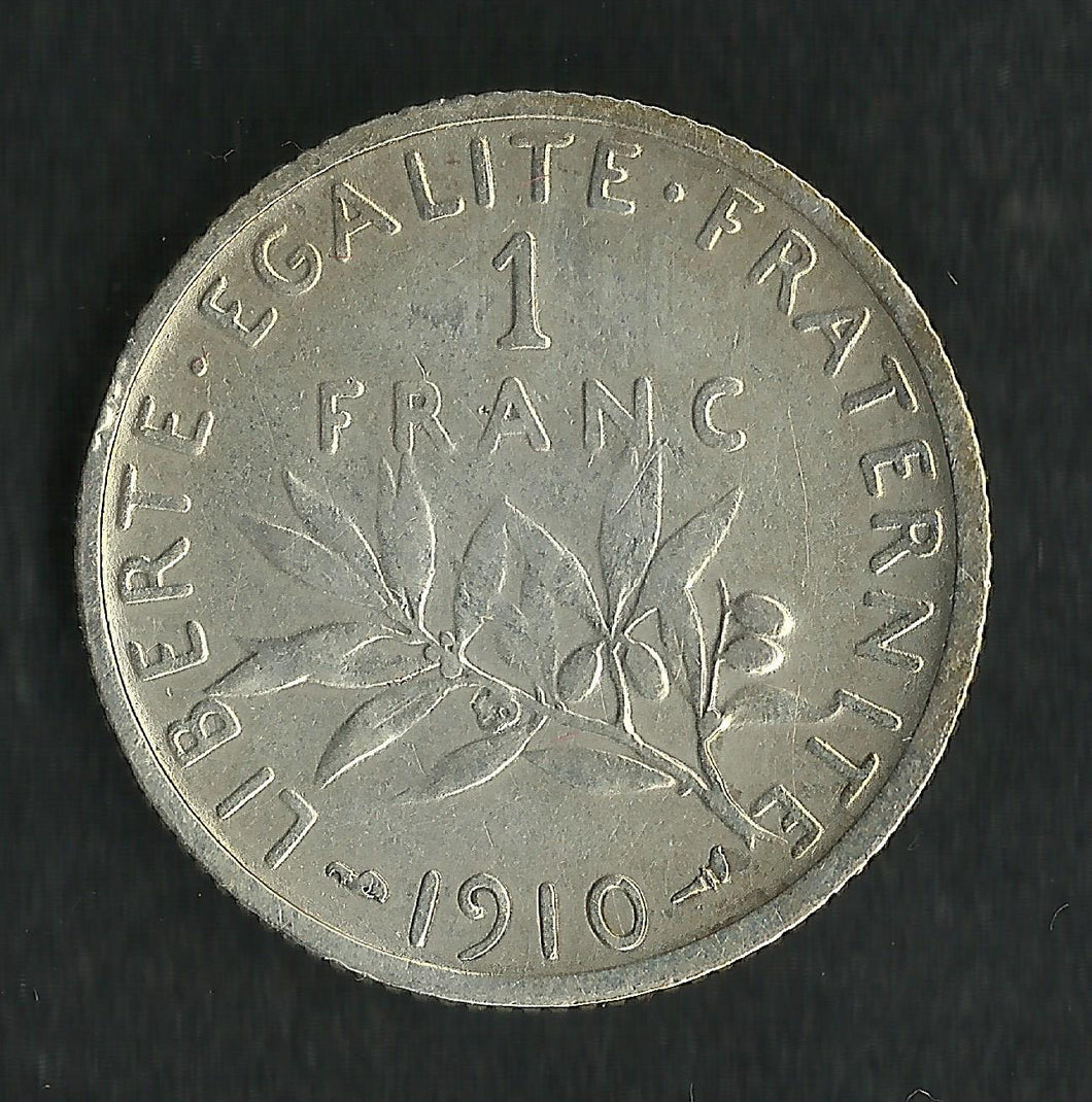 1 Franc Semeuse Argent 1910 (Ref22)