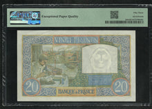 Charger l&#39;image dans la galerie, France : 20 Francs Science &amp; Travail 1941 ; PMG : About UNC 53 ; EPQ (Ref 1965)
