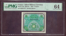 Charger l'image dans la galerie, France : 2 Francs 1944 Allied Military ; Pick SB142a PMG : UNC 64 (Ref 4144)
