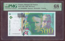 Charger l'image dans la galerie, France : 500 Francs Curie 2000 ; Pick 160d PMG : Suyperb Gem UNC 68 (Ref 4167)
