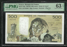 Charger l&#39;image dans la galerie, France : 500 Francs Pascal 1988 ; PMG : Choice UNC 63 (Ref 1990)
