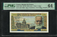 Charger l&#39;image dans la galerie, France : 500 Francs Victor Hugo 10-7-1958 ; PMG : Choice UNC 64 (Ref 1950)

