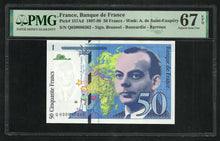 Charger l&#39;image dans la galerie, France : 50 Francs Saint Exupéry 1997 ; PMG : Superb Gem UNC 67 ; EPQ
