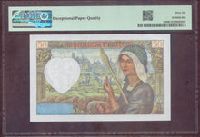 Charger l'image dans la galerie, France : 50 Francs Jacques Coeur 1942 ; Pick 93 PMG : Gem UNC 66 (Ref 4152)
