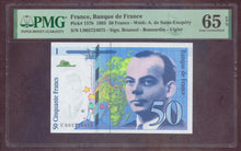 Charger l'image dans la galerie, France : 50 Francs Exupéry 1993 ; Pick 157b ; PMG : Gem UNC 65 (Ref 4128)
