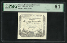 Charger l&#39;image dans la galerie, France : Assignat : 50 Sols 23 Mai 1793 ; PMG : Choice Unc 64 ; EPQ
