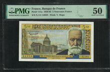 Charger l&#39;image dans la galerie, France : 5 NF Victor Hugo 6-5-1965 ; PMG : About UNC 50 (Ref 1952)

