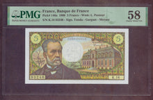Charger l'image dans la galerie, France : 5 Francs Pasteur 1966 ; Pick 146a ; PMG : Choice UNC 58 (Ref 4124)
