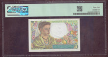 Charger l'image dans la galerie, France : 5 Francs Berger 1943 ; Pick 98a ; PMG :  Choice UNC 64 (Ref 4134)
