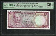 Charger l&#39;image dans la galerie, Afghanistan : 100 Afghanis 1967 ; PMG : Gem UNC 65 (Ref 2329)
