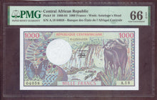 Charger l'image dans la galerie, Central Africa : 1000 Francs 1982 ; Pick 10 ; PMG : Gem UNC 66 (Ref 4177)
