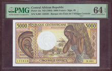 Charger l'image dans la galerie, Central Africa : 5000 Francs 1984 ; Pick 12a ; PMG : Choice UNC 64 (Ref 4178)
