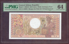 Charger l'image dans la galerie, Central Africa : 500 Francs 1980 ; Pick 9 ; PMG : Choice UNC 64 (Ref 4179)
