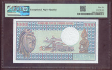 Charger l'image dans la galerie, Central Africa : 1000 Francs 1982 ; Pick 10 ; PMG : Gem UNC 66 (Ref 4177)
